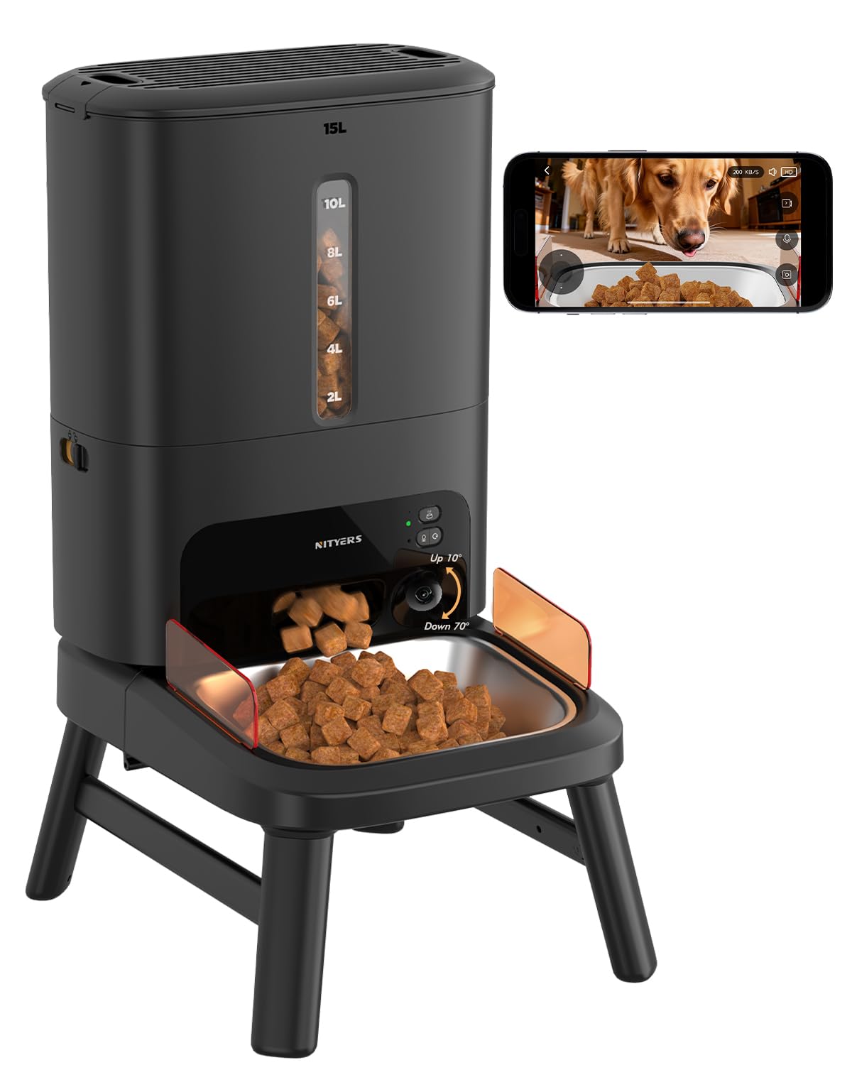 Automatic Dog Feeder with 15L Large Capacity