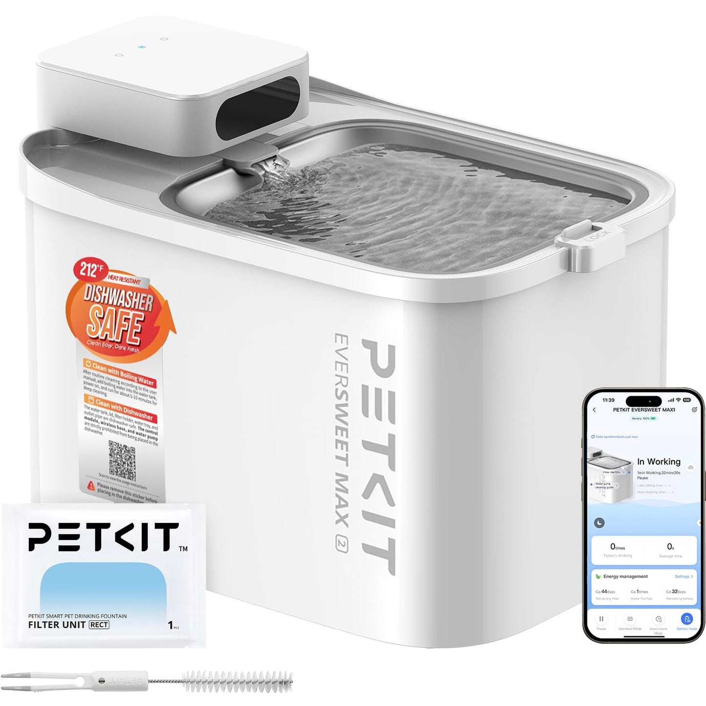 Cordless Pet Water Fountain with Motion Sensor