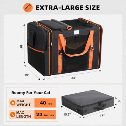 X-Large Pet Travel Carrier with Expandable Design