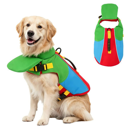 Front Float Dog Life Jacket with Chin Support & Rescue Handle