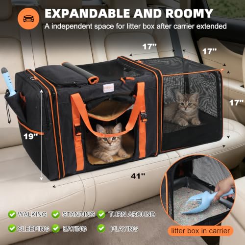 X-Large Pet Travel Carrier with Expandable Design