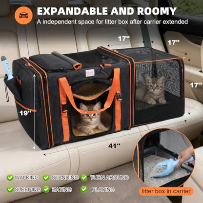 X-Large Pet Travel Carrier with Expandable Design