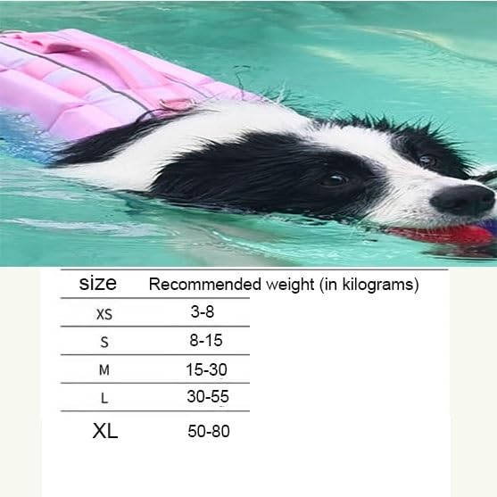 Dog Life Jacket with Rescue Handle and Secure Fit