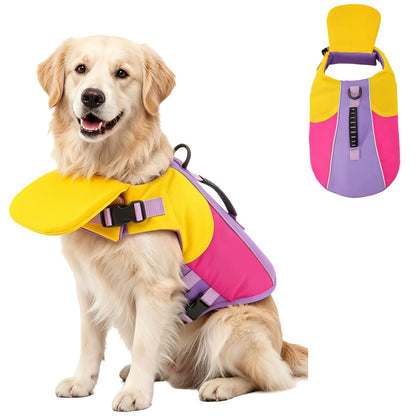 Front Float Dog Life Jacket with Chin Support & Rescue Handle