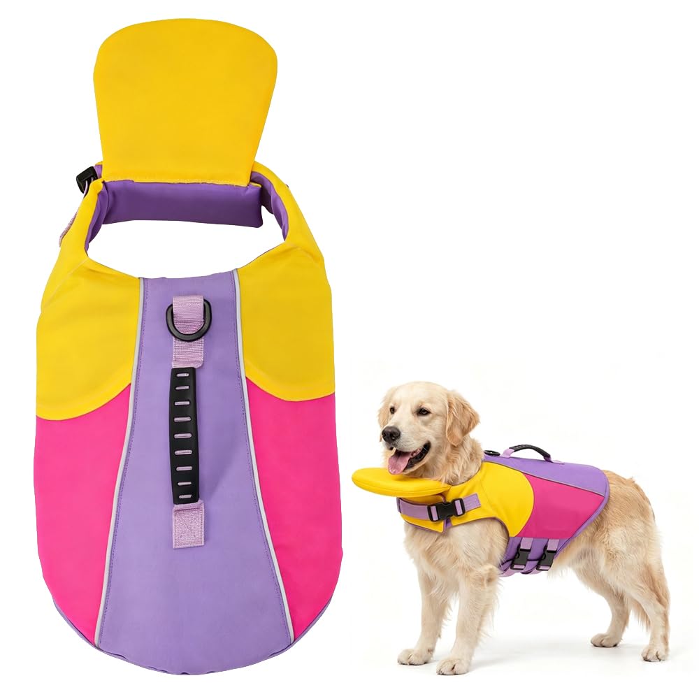 Dog Life Jacket with Chin Float and Head Support