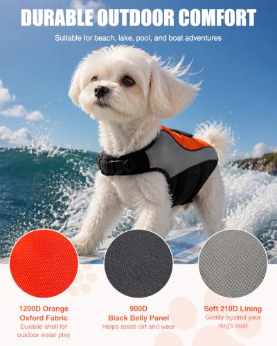 Dog Life Jacket with High-Visibility Color Design