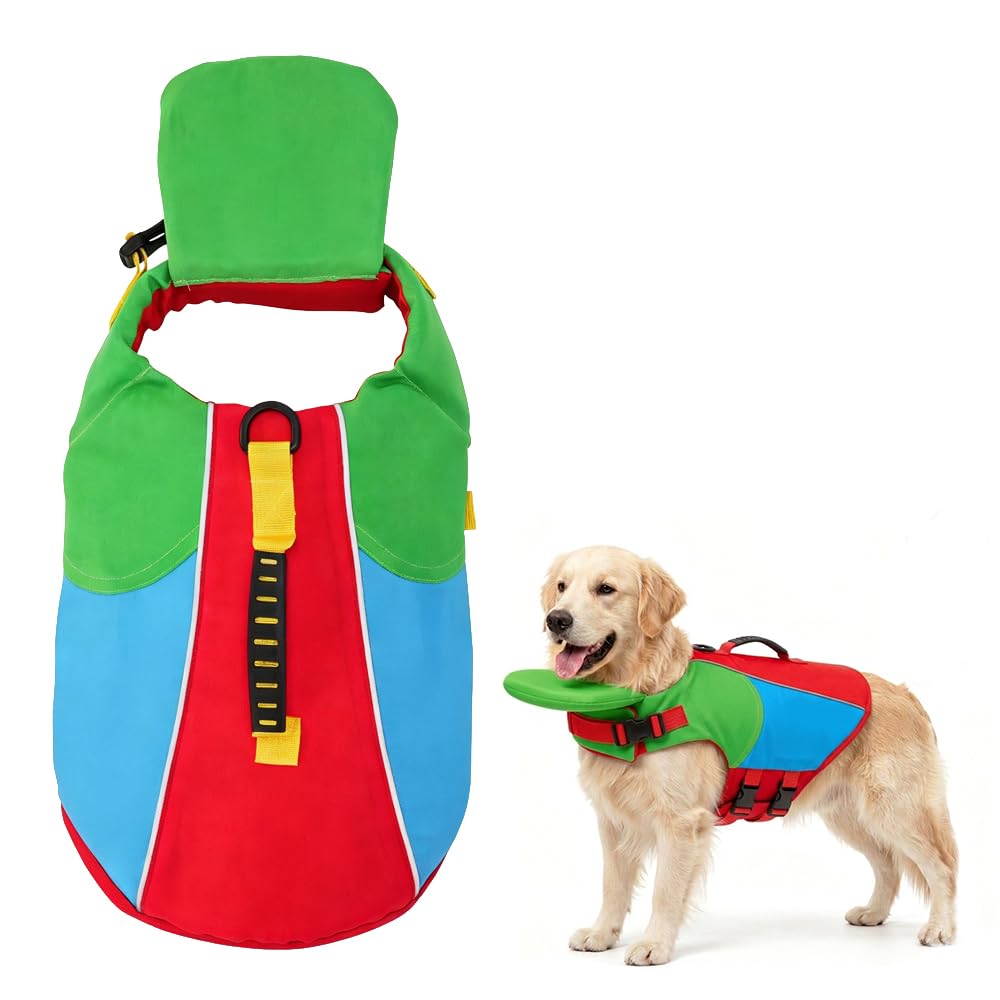 Dog Life Jacket with Chin Float and Head Support
