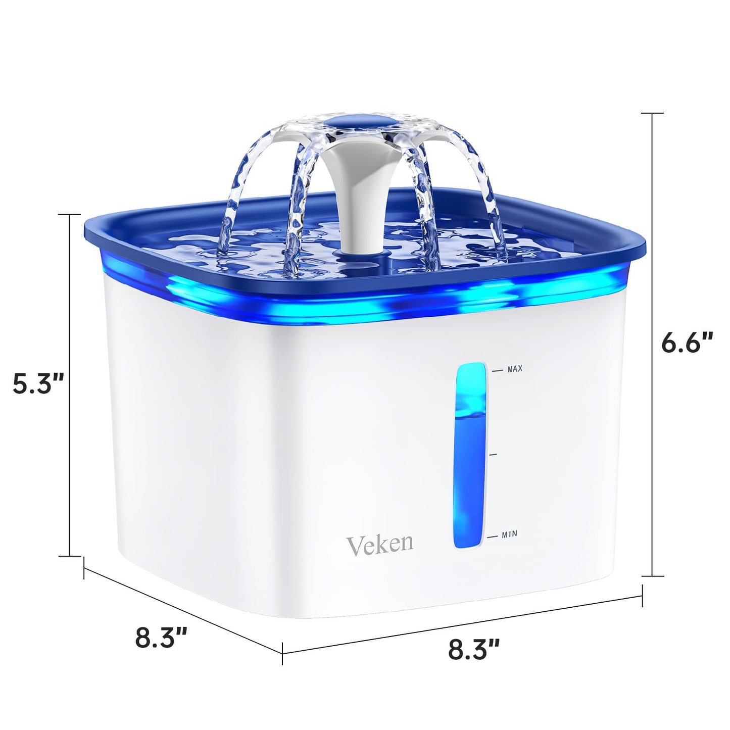 Pet Water Fountain with 2.8L Large Capacity