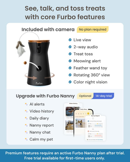 360° Pet Camera with AI Alerts and Two-Way Audio