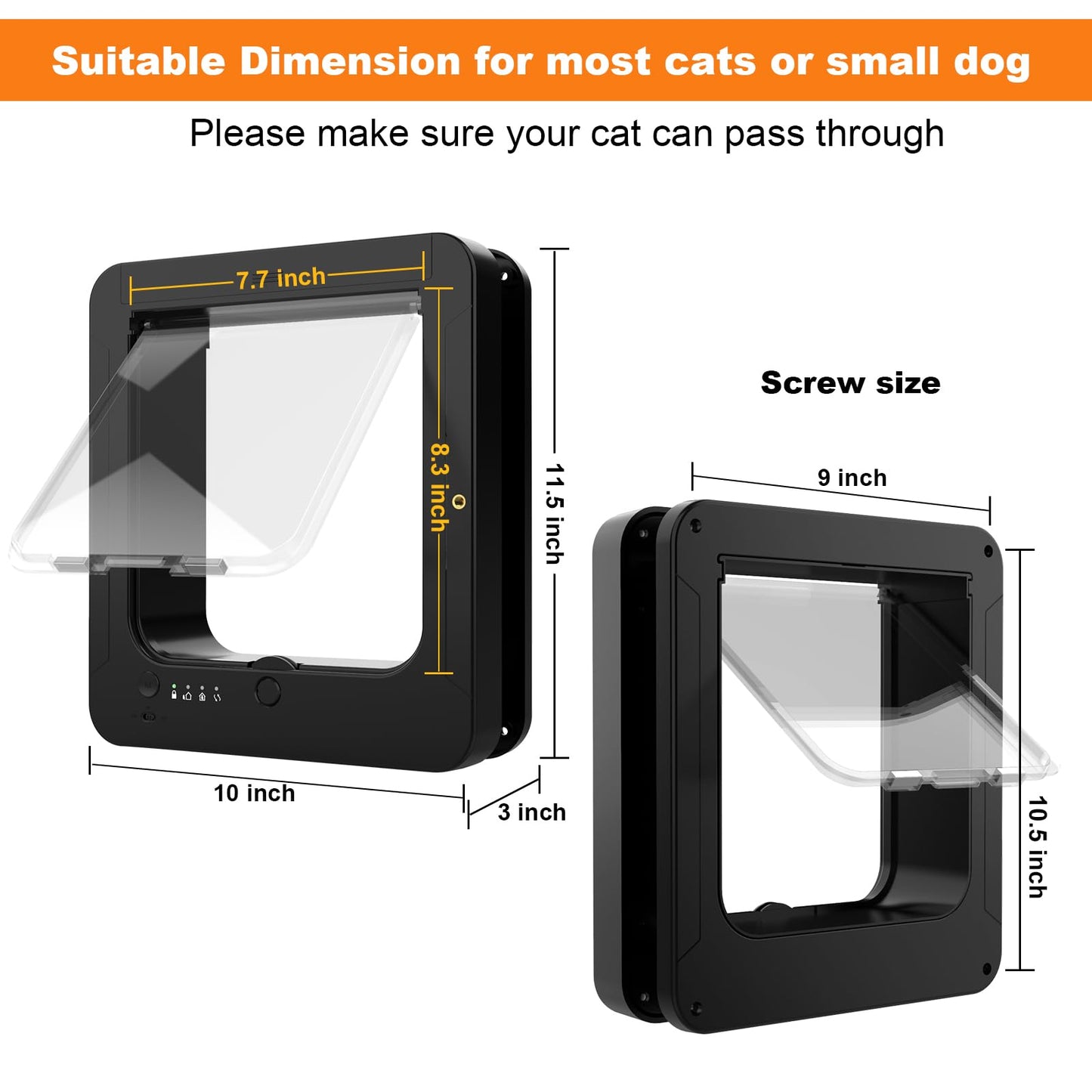 Smart Cat Door with RFID Collar Access and 4-Way Lock