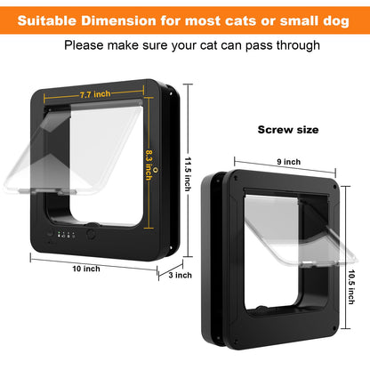 Smart Cat Door with RFID Collar Access and 4-Way Lock