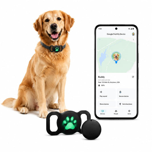 GPS Dog Collar with Google Find My Tracking