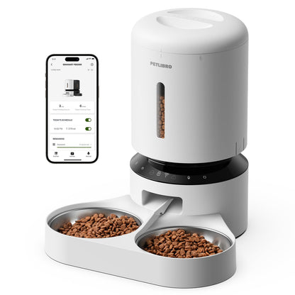 Automatic Pet Feeder with Dual Stainless Steel Bowls