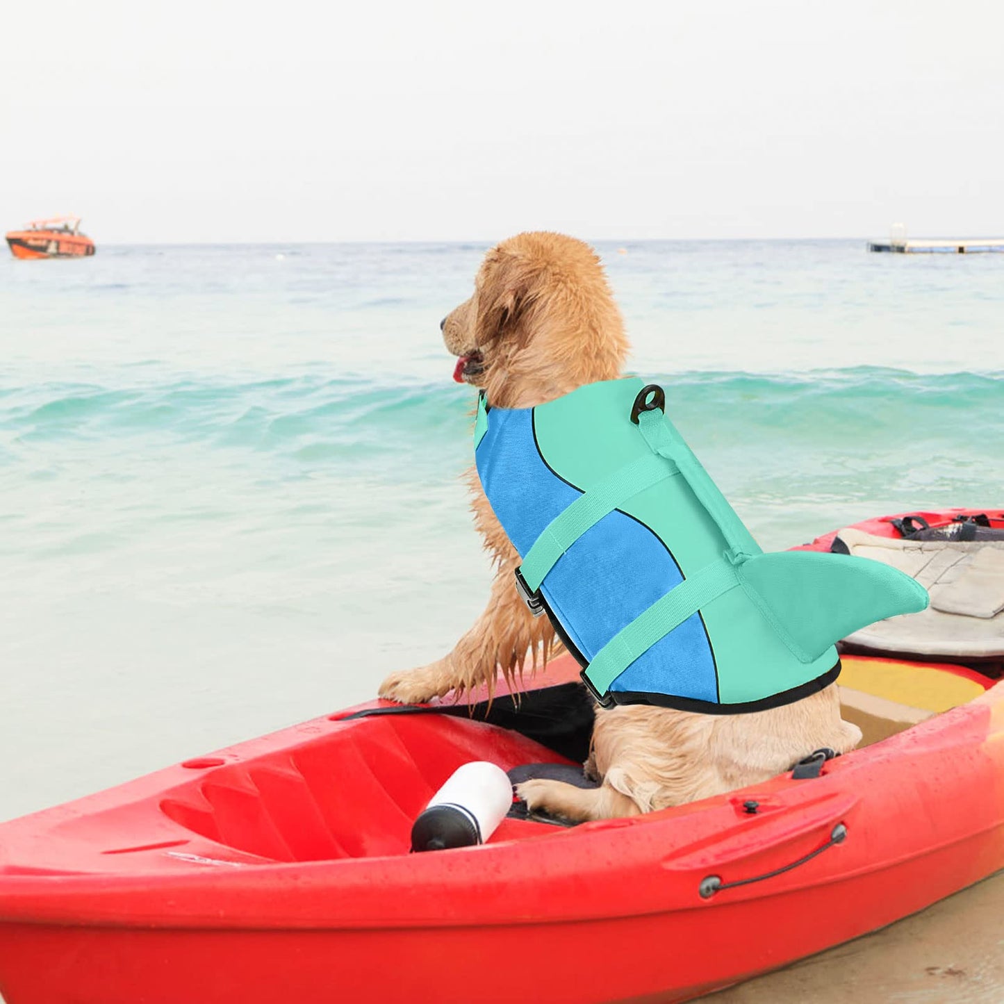 Dog Life Jacket with High Buoyancy Ripstop Design