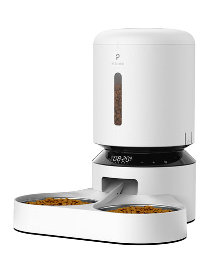 Automatic Pet Feeder with Dual Stainless Steel Bowls