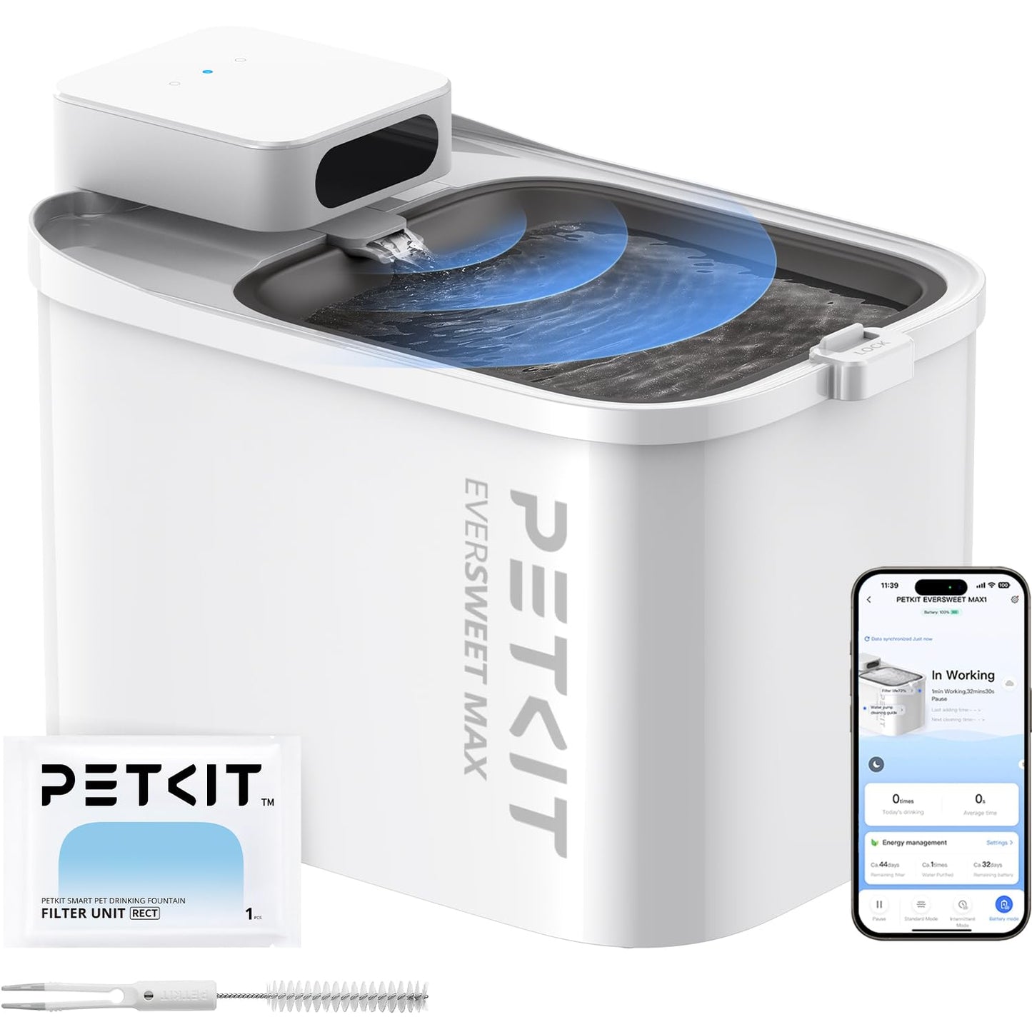 Cordless Pet Water Fountain with Motion Sensor