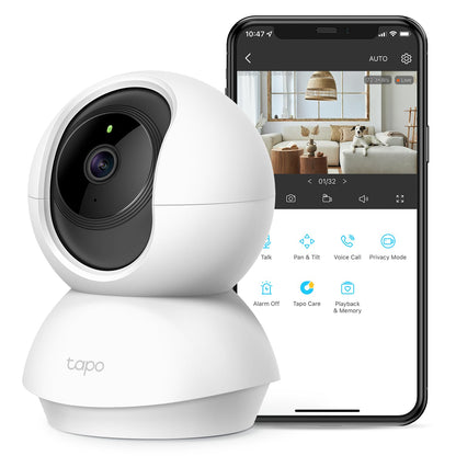 Pan-Tilt Pet Camera with Two-Way Audio and Night Vision