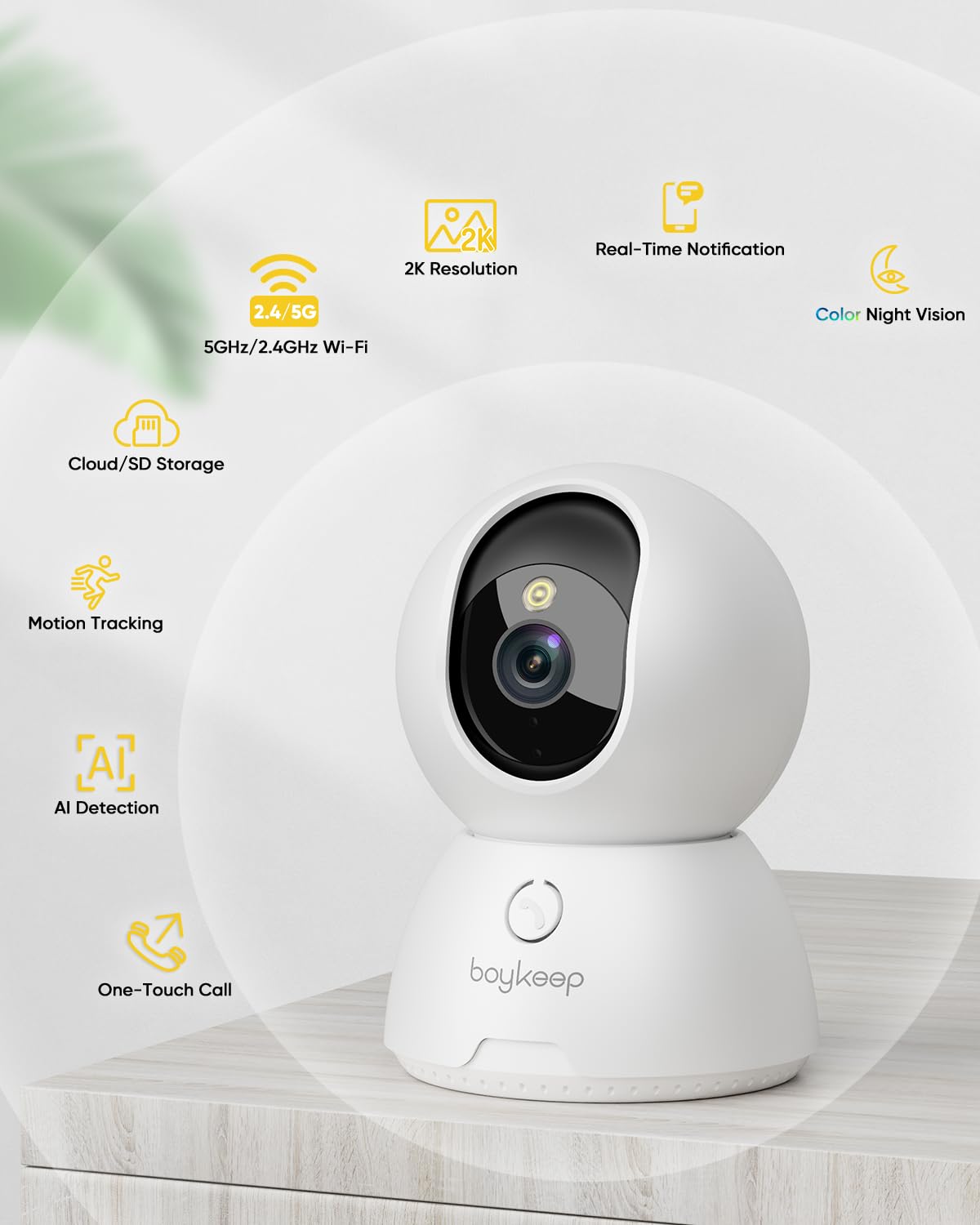2K Pet Camera with Night Vision and Two-Way Audio