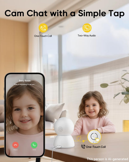 2K Pet Camera with Night Vision and Two-Way Audio