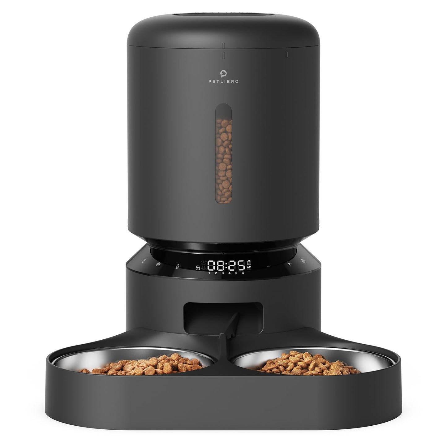 Automatic Pet Feeder with Dual Stainless Steel Bowls