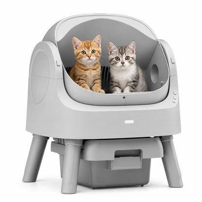 Self-Cleaning Cat Litter Box with Open-Top Design