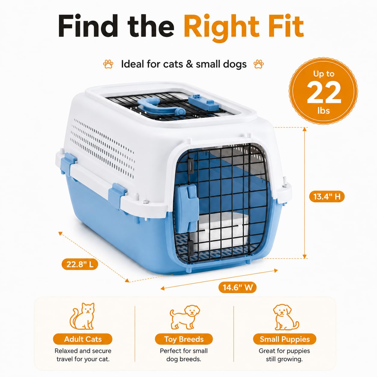 Hard Shell Pet Carrier with Dual-Entry Design