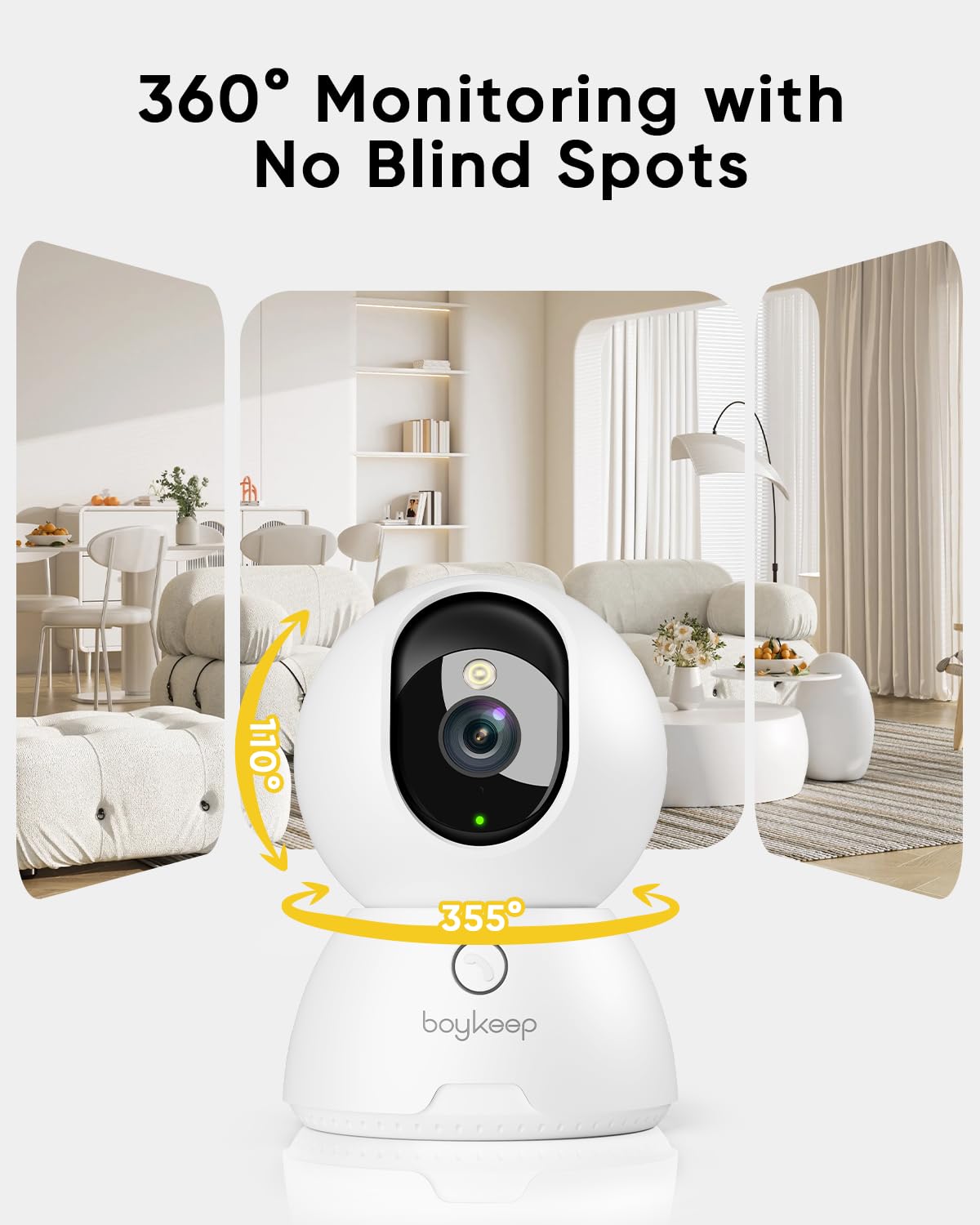 2K Pet Camera with Night Vision and Two-Way Audio