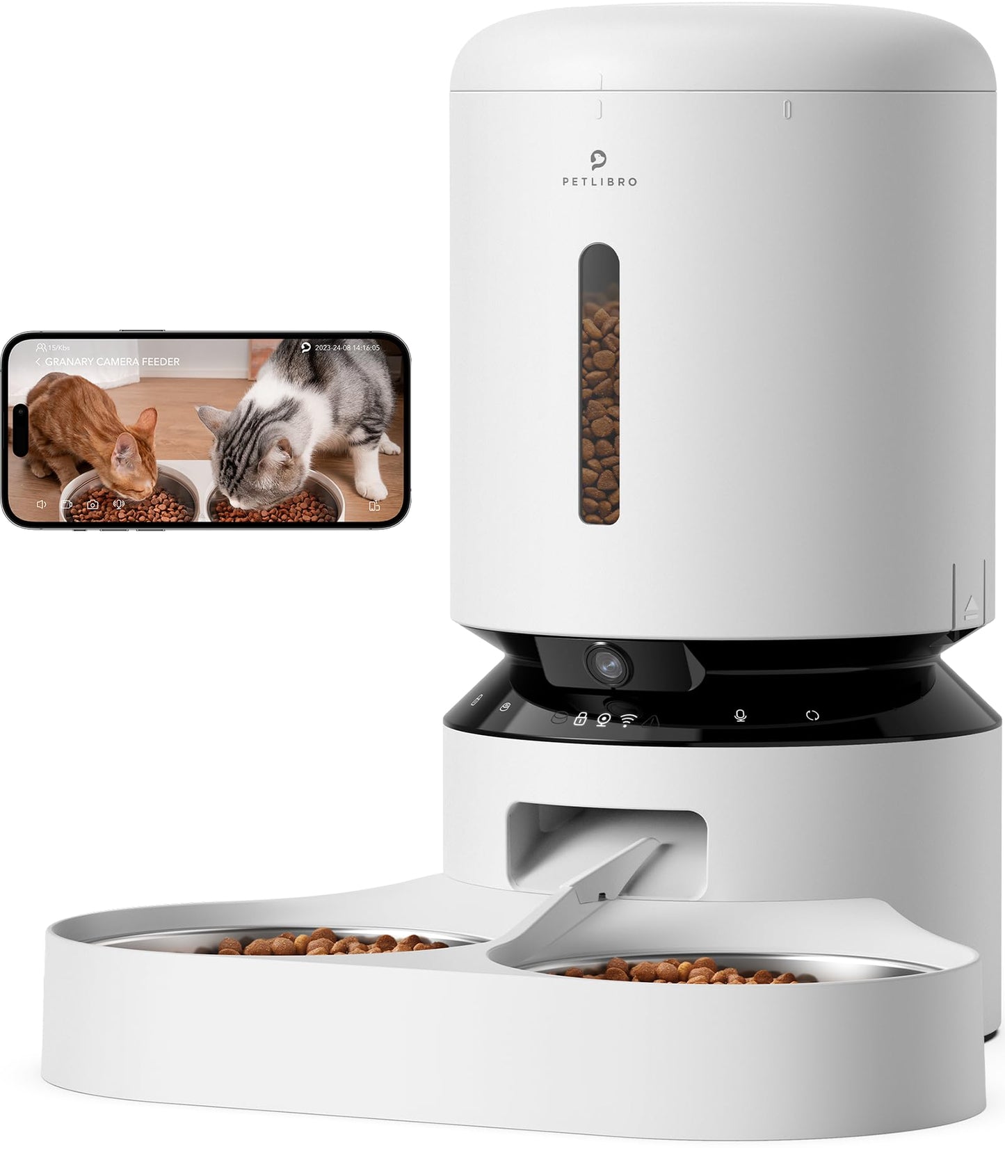 Automatic Pet Feeder with Dual Stainless Steel Bowls