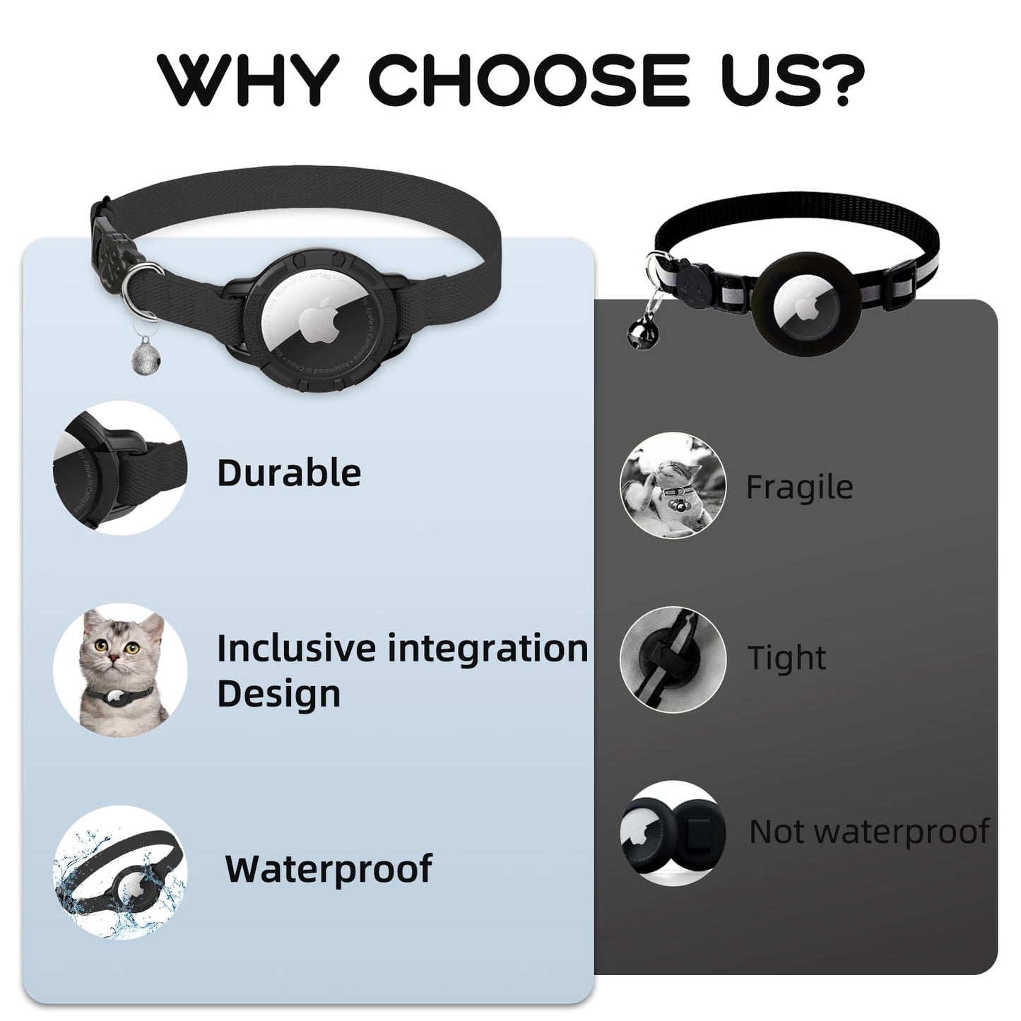 Cat Collar with Flexible Elastic Safety Band