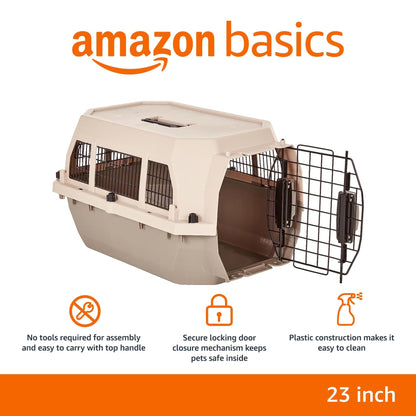 Plastic Pet Carrier with Secure Buckle Design
