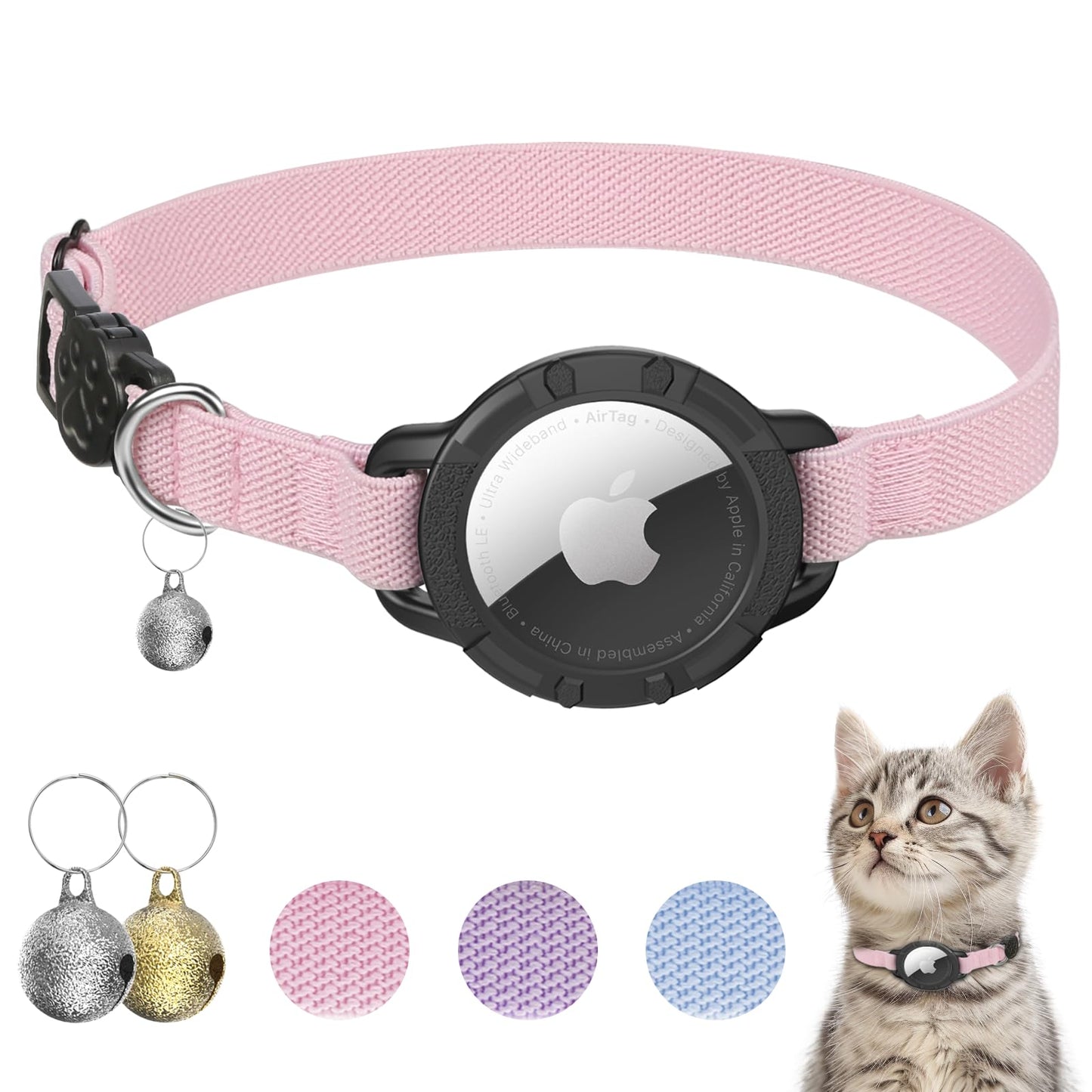Cat Collar with Flexible Elastic Safety Band