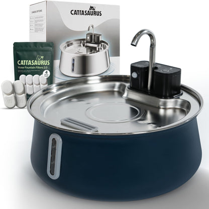 Stainless Steel Cat Water Fountain with Filtration
