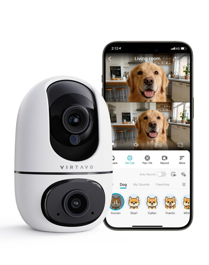 Dual-Lens Pet Camera with Smart Indoor Monitoring