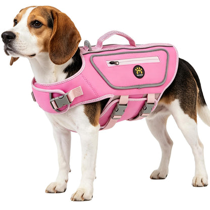 Dog Life Jacket with High Buoyancy and Visibility