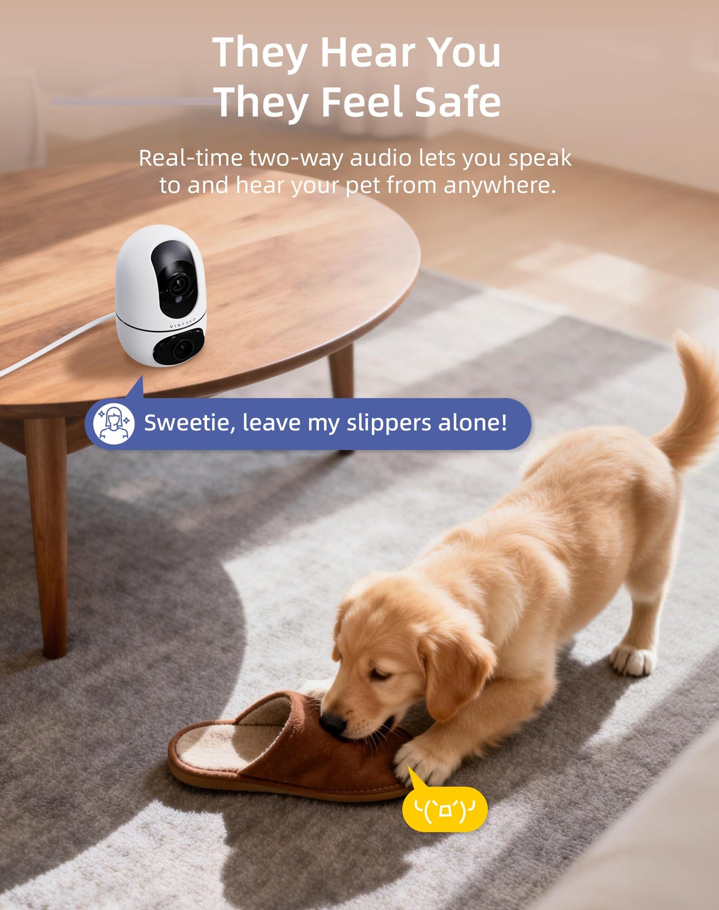 Dual-Lens Pet Camera with Smart Indoor Monitoring