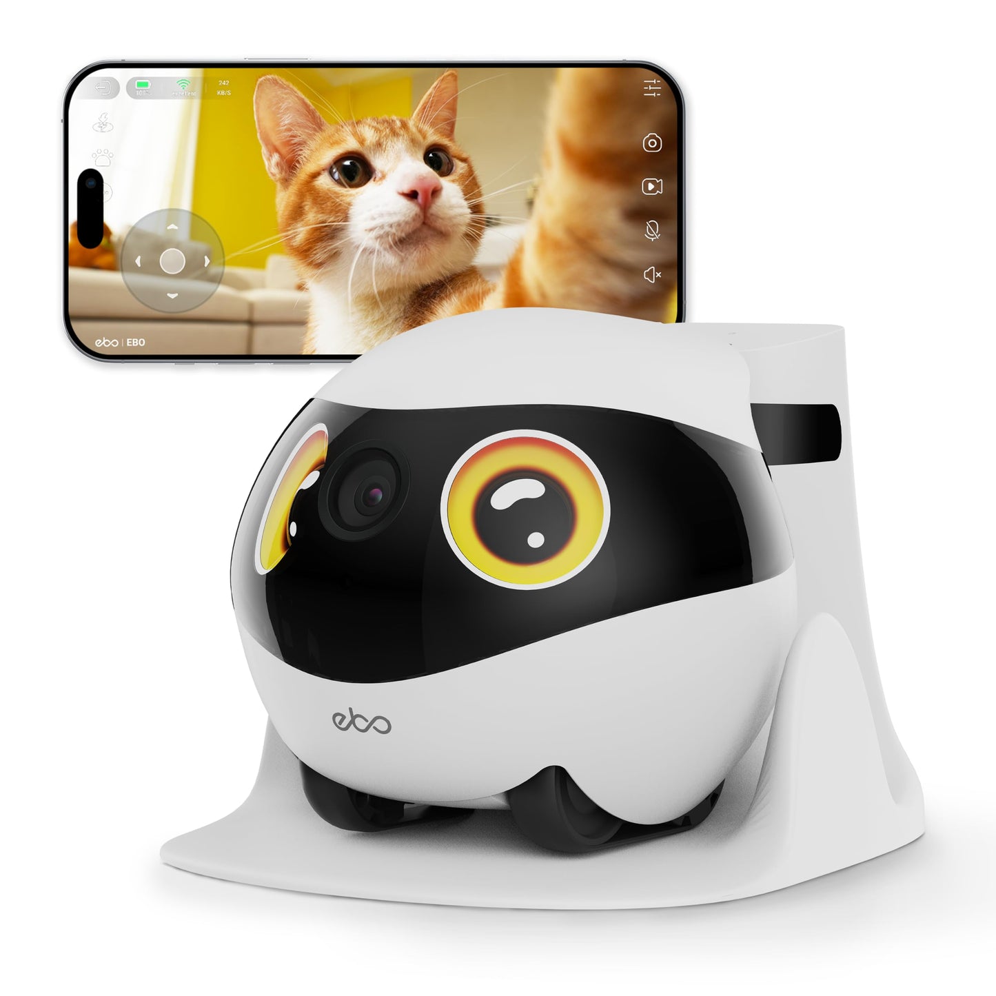 2K Mobile Pet Camera with Smart Robot Companion