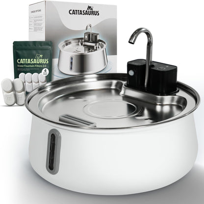 Stainless Steel Cat Water Fountain with Filtration