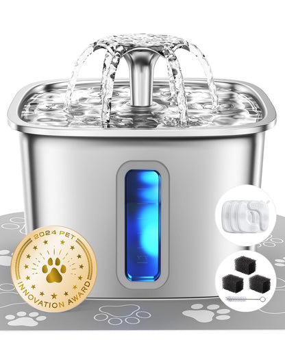 Stainless Steel Cat Water Fountain with Fresh Flow
