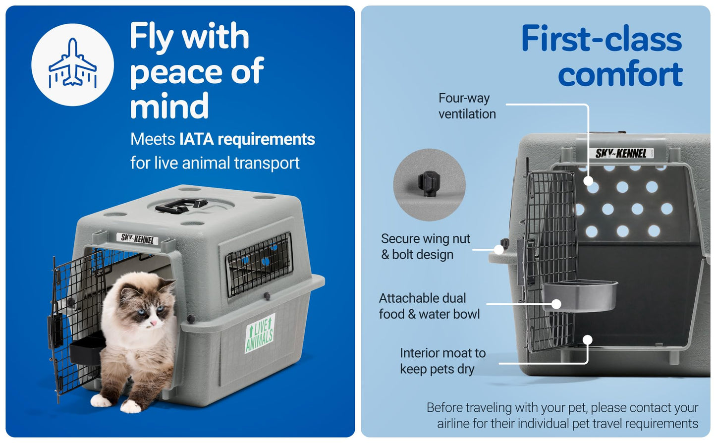 Petmate Sky Kennel IATA Compliant Dog Kennels