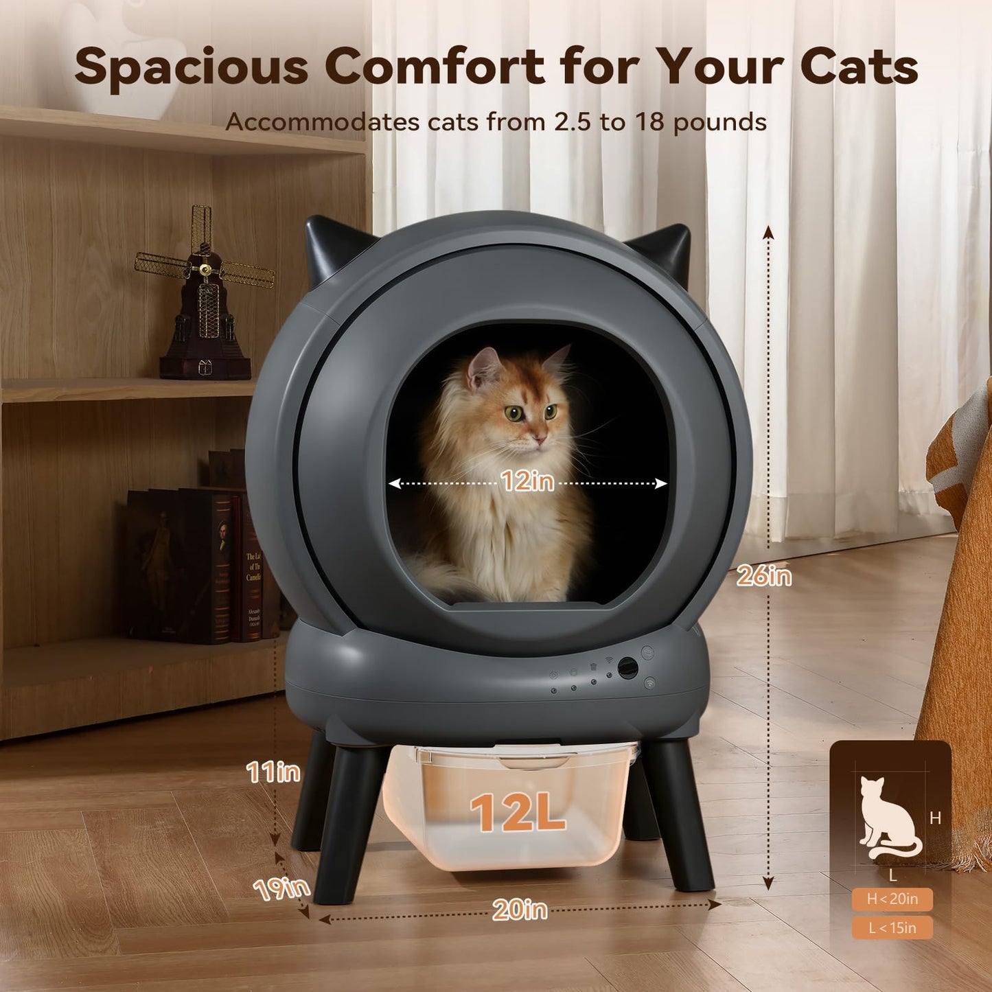Self-Cleaning Litter Box with Smart Auto Cleaning