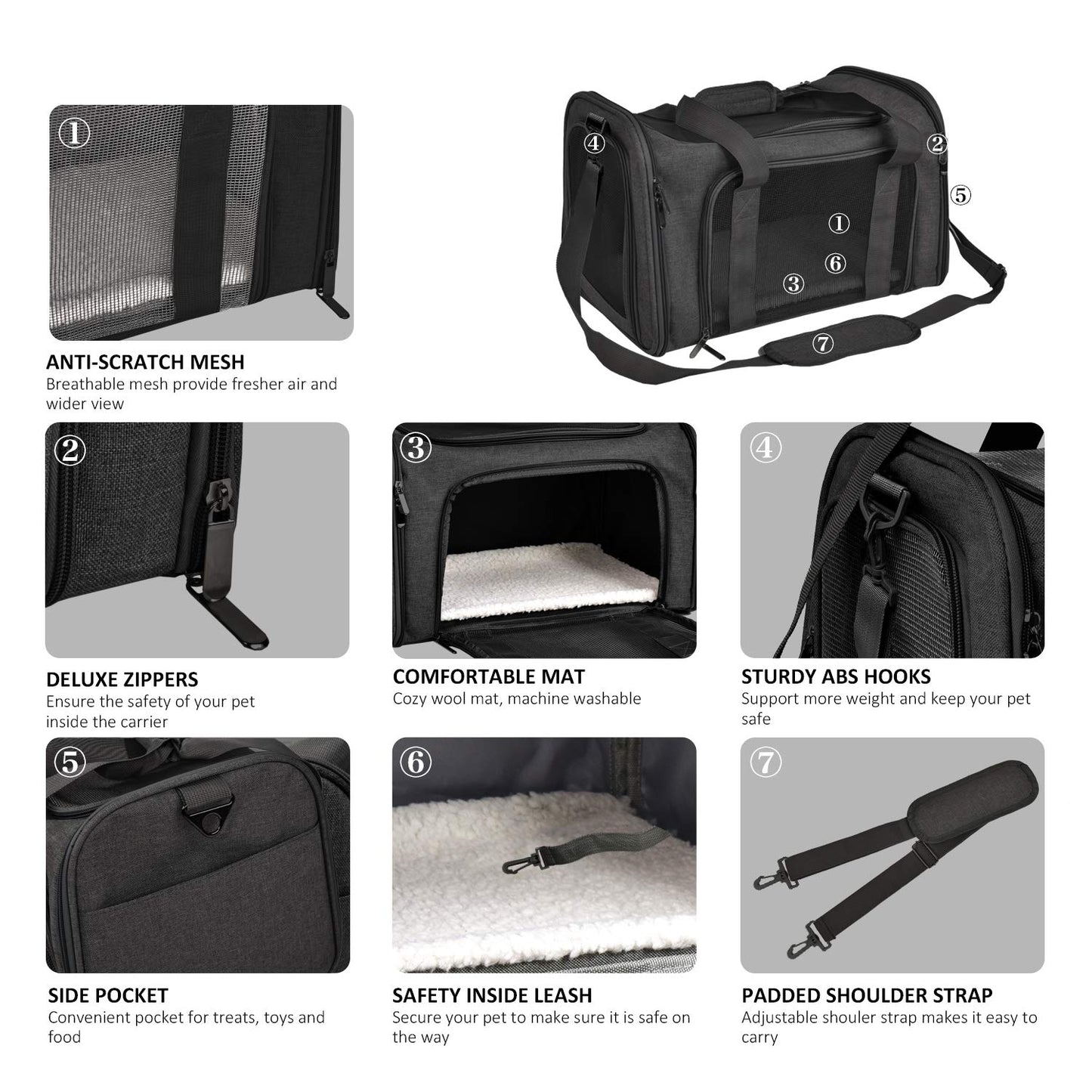 Soft-Sided Pet Carrier with Airline-Approved Design