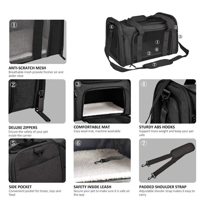 Soft-Sided Pet Carrier with Airline-Approved Design