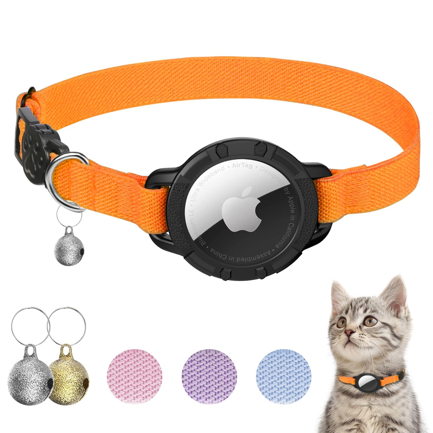Cat Collar with Flexible Elastic Safety Band