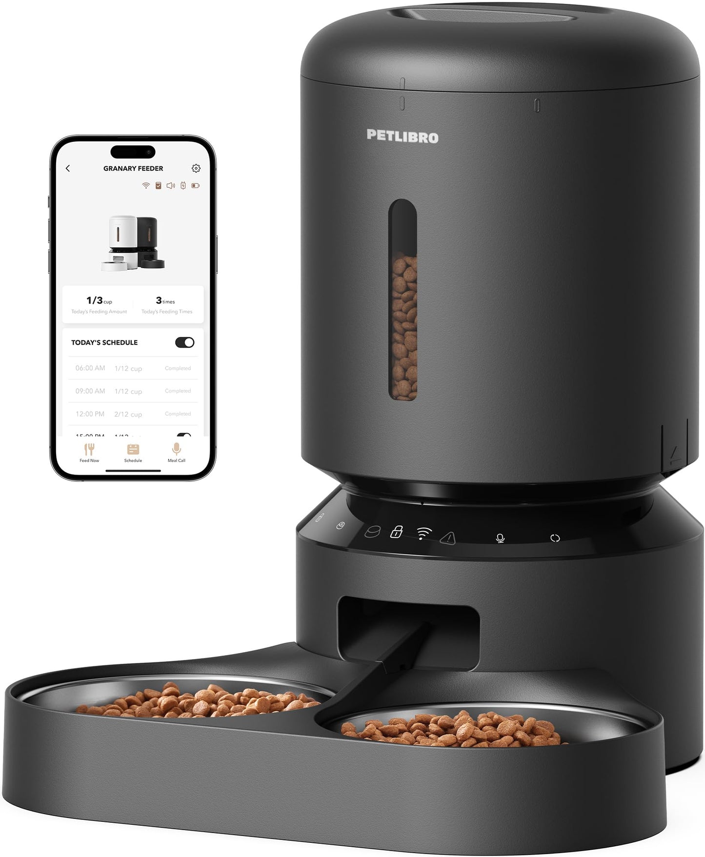 Automatic Pet Feeder with Dual Stainless Steel Bowls