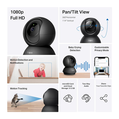 Pan-Tilt Pet Camera with Smart Motion Monitoring