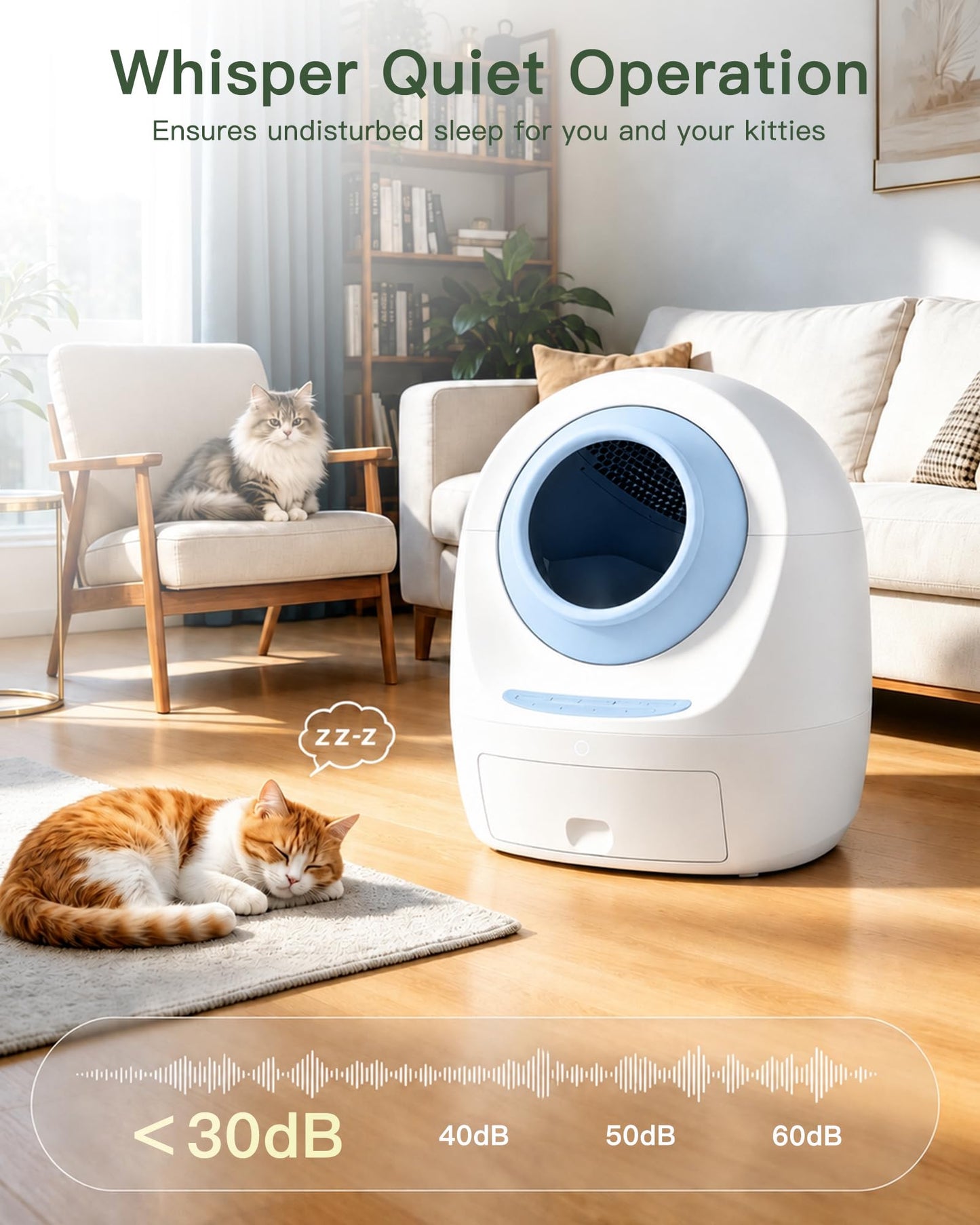 Self-Cleaning Litter Box with Odor Control and UV
