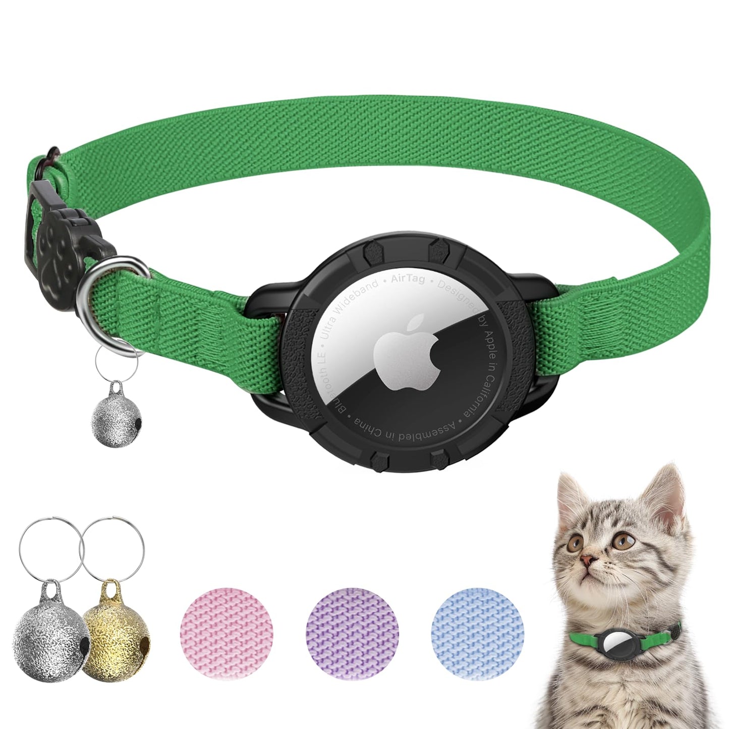 Cat Collar with Flexible Elastic Safety Band