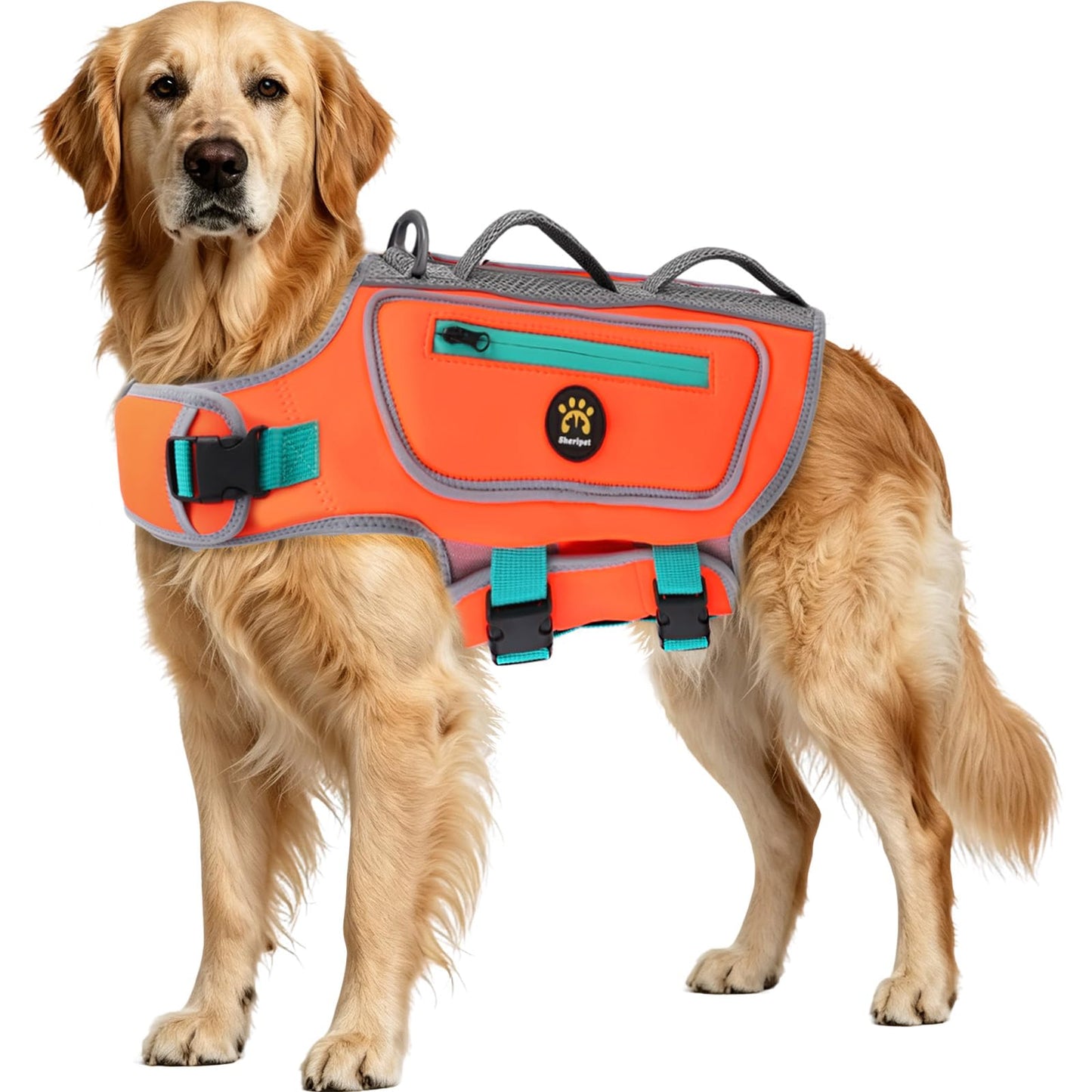 Dog Life Jacket with High Buoyancy and Visibility
