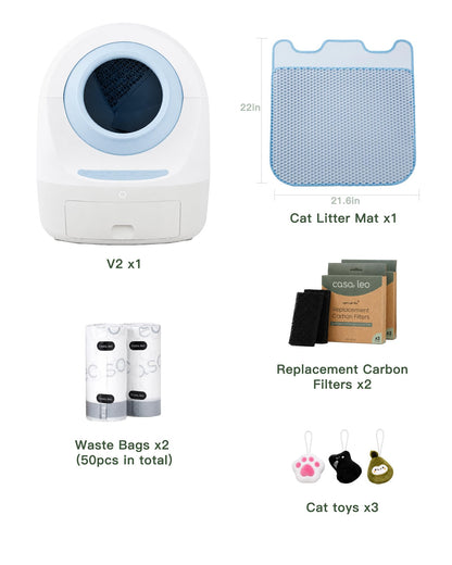 Self-Cleaning Litter Box with Odor Control and UV