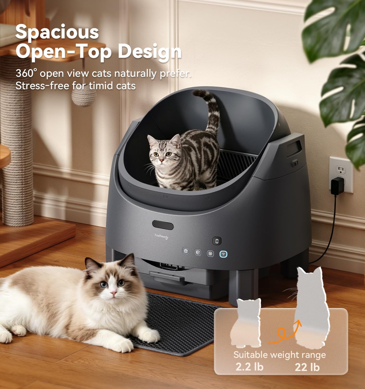 Smart Self-Cleaning Litter Box with App Control